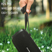 HOPESTAR H24 Pro TWS Portable Outdoor Water-resistant Woven Textured Bluetooth Speaker with Rhythm Light, Support Hands-free Call & U Disk & TF Card & 3.5mm AUX & FM (Red)