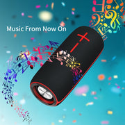 HOPESTAR P21 TWS Portable Outdoor Water-resistant Woven Textured Bluetooth Speaker, Support Hands-free Call & U Disk & TF Card & 3.5mm AUX & FM (Black)