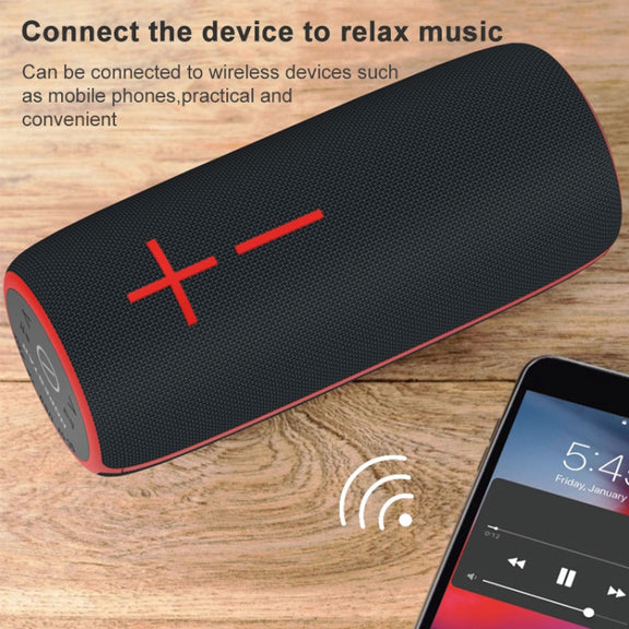 HOPESTAR P21 TWS Portable Outdoor Water-resistant Woven Textured Bluetooth Speaker, Support Hands-free Call & U Disk & TF Card & 3.5mm AUX & FM (Black)