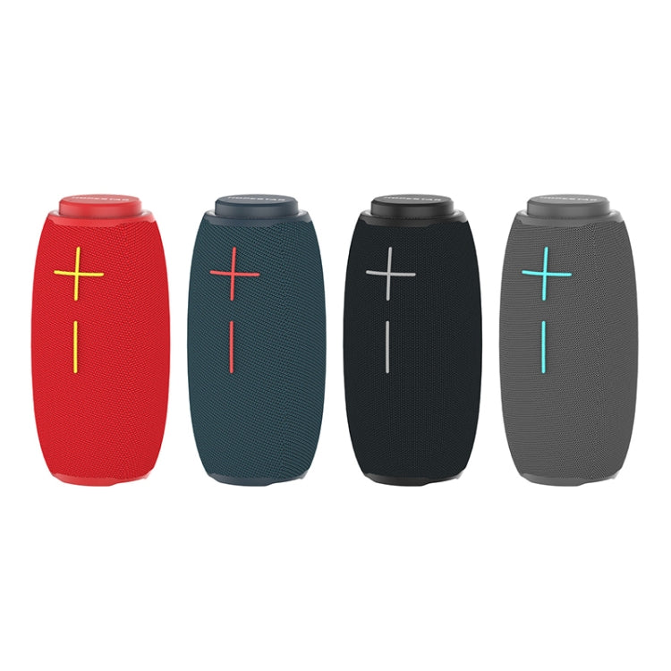 HOPESTAR P31 TWS Portable Outdoor Water-resistant Lens-style Head Bluetooth Speaker with LED Color Light, Support Hands-free Call & U Disk & TF Card & 3.5mm AUX & FM (Red)