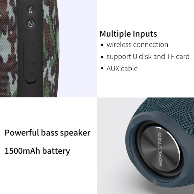 HOPESTAR P31 TWS Portable Outdoor Water-resistant Lens-style Head Bluetooth Speaker with LED Color Light, Support Hands-free Call & U Disk & TF Card & 3.5mm AUX & FM (Red)