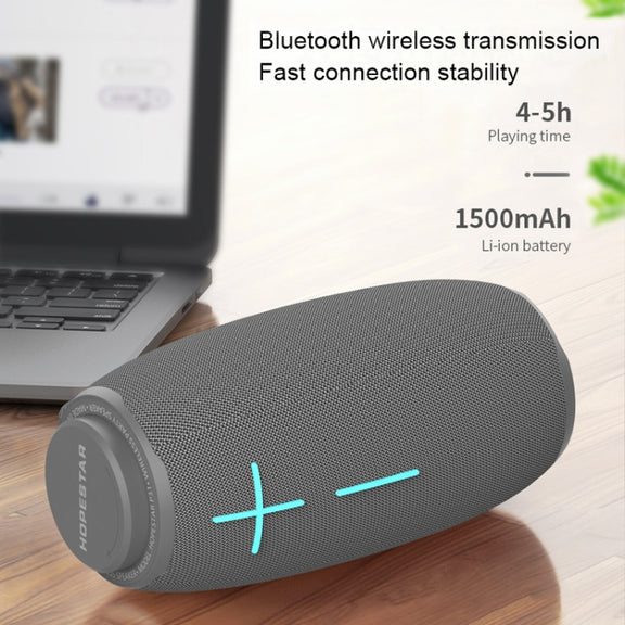 HOPESTAR P31 TWS Portable Outdoor Water-resistant Lens-style Head Bluetooth Speaker with LED Color Light, Support Hands-free Call & U Disk & TF Card & 3.5mm AUX & FM (Red)