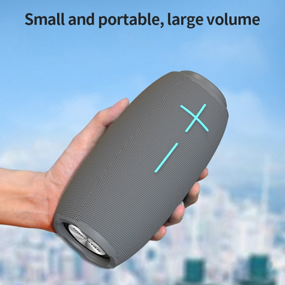 HOPESTAR P31 TWS Portable Outdoor Water-resistant Lens-style Head Bluetooth Speaker with LED Color Light, Support Hands-free Call & U Disk & TF Card & 3.5mm AUX & FM (Red)