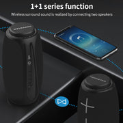 HOPESTAR P31 TWS Portable Outdoor Water-resistant Lens-style Head Bluetooth Speaker with LED Color Light, Support Hands-free Call & U Disk & TF Card & 3.5mm AUX & FM (Red)