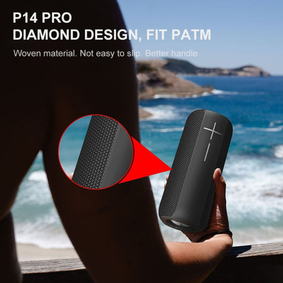 HOPESTAR P14 Pro Portable Outdoor Water-resistant Wireless Bluetooth Speaker, Support Hands-free Call & U Disk & TF Card & 3.5mm AUX & FM (Black)