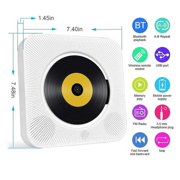 The Second Generation Portable Digital Display Bluetooth Speaker CD Player with Remote Control (Pink)