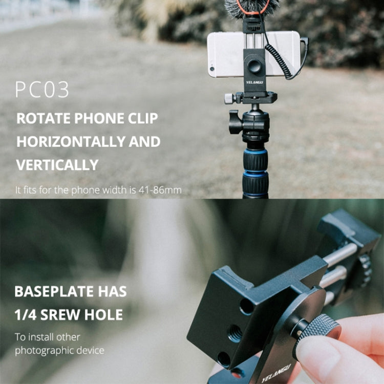 YELANGU PC03 Folding Phone Holder Horizontal Vertical Shooting Phone Clamp Holder Bracket(Black) - free shipping - PMC Jewellery - Order now!