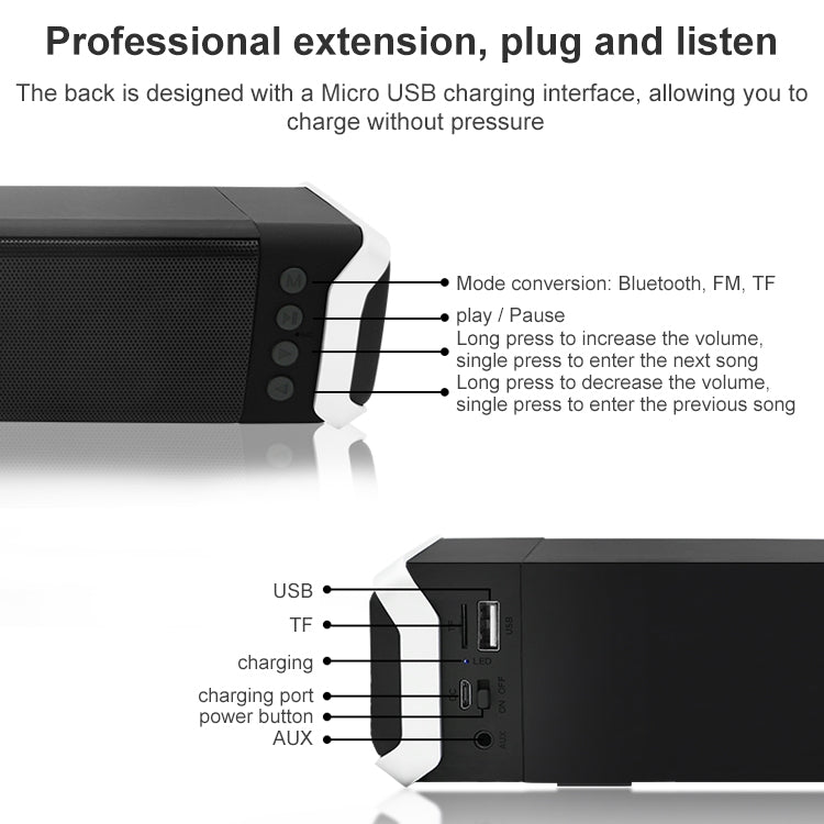 NewRixing NR-2017 Portable Bluetooth Speaker, Support Hands-free Call / TF Card / FM / U Disk (Blue)