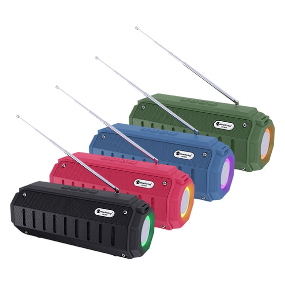 New Rixing NR-905FM TWS Bluetooth Speaker Support Hands-free Call / FM with Shoulder Strap & Antenna (Red)