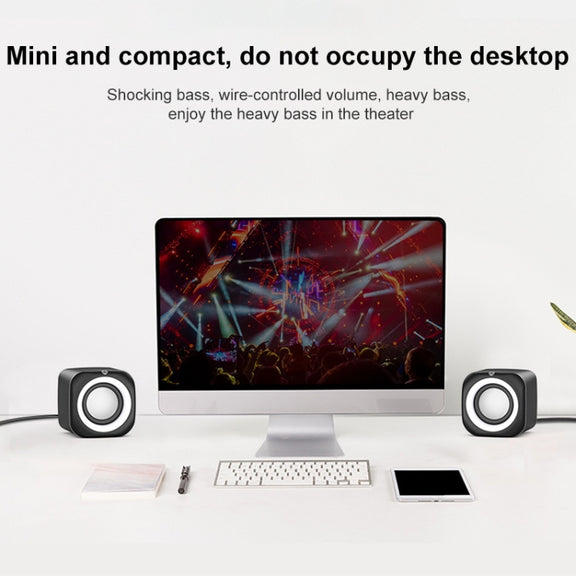 A1 Standard Version USB Wire-controlled Mini High Volume Wired Speaker, Cable Length: 1.1m(White)