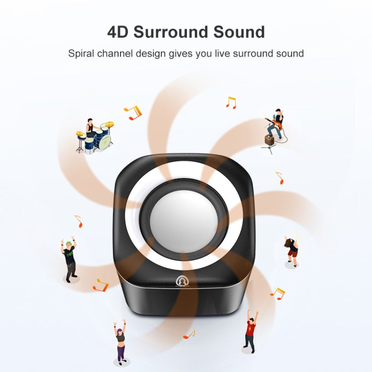 A1 Upgraded Version USB Wire-controlled 4D Stereo Sound Mini Wired Speaker, Cable Length: 1.3m(White)