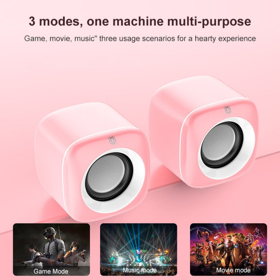 A1 USB Wire-controlled 9D Subwoofer Sound Mini Wired Speaker, Premium Version(White)