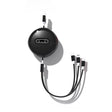 Micro + 8 Pin + Type-C / USB-C 3 In 1 Telescopic Charging Cable (Black) - Multifunction Cable by PMC TechLife | Online Shopping South Africa | PMC TechLife | Buy Now Pay Later Mobicred