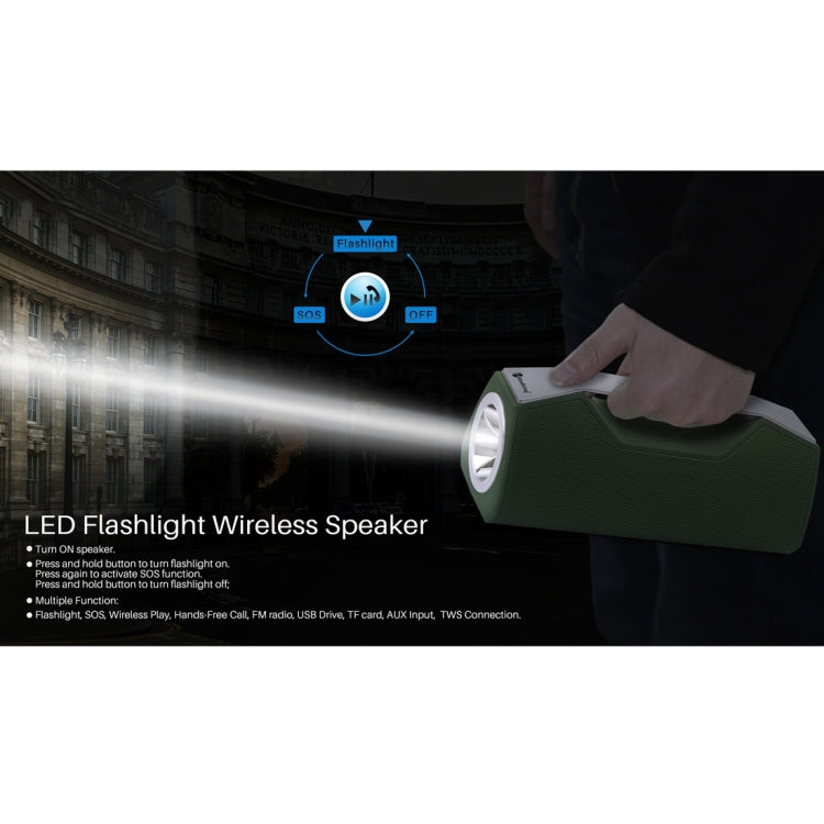 NewRixing NR-2028 Portable Lighting Wireless Bluetooth Stereo Speaker Support TWS Function Speaker (Grey)