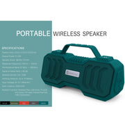 NewRixing NR-4500 Portable Wireless Bluetooth Stereo Speaker Support TWS / FM Function Speaker (Black)