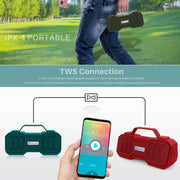 NewRixing NR-4500 Portable Wireless Bluetooth Stereo Speaker Support TWS / FM Function Speaker (Grey)