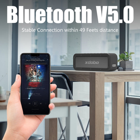 XDOBO Wake 1983 IPX7 Water-resistant Portable Outdoor Wireless Bluetooth Speaker (Black)