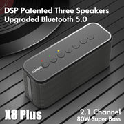 XDOBO X8 Plus 80W Wireless Bluetooth Speaker Outdoor Subwoofer Support TWS & TF Card & U Disk (Black)