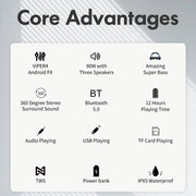 XDOBO X8 Plus 80W Wireless Bluetooth Speaker Outdoor Subwoofer Support TWS & TF Card & U Disk (Black)