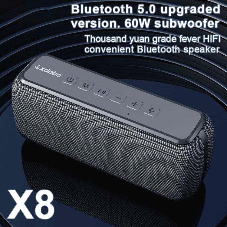 XDOBO X8 60W Wireless Bluetooth Speaker Outdoor Subwoofer Support TWS & TF Card (Black)