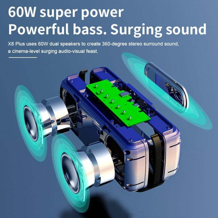 XDOBO X8 60W Wireless Bluetooth Speaker Outdoor Subwoofer Support TWS & TF Card (Blue)