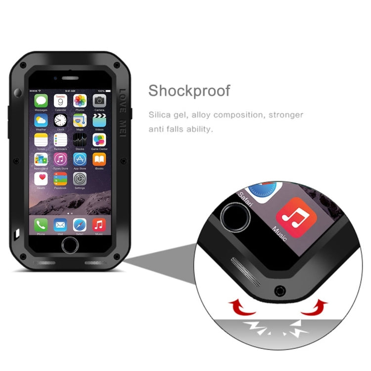 LOVE MEI for  iPhone 7 Professional and Powerful Dustproof Shockproof Anti-slip Metal Protective Case(Silver)