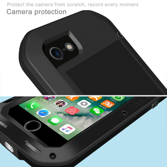 LOVE MEI for  iPhone 7 Professional and Powerful Dustproof Shockproof Anti-slip Metal Protective Case(Silver)