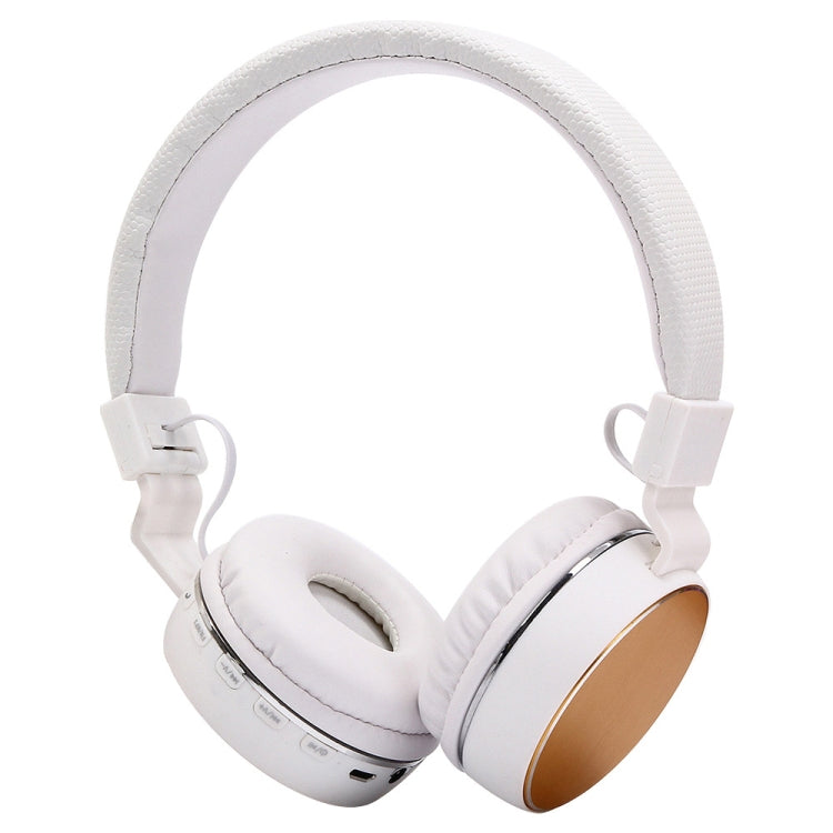 SH-16 Headband Folding Stereo Wireless Bluetooth Headphone Headset, Support 3.5mm Audio & Hands-free Call & TF Card &FM, for iPhone, iPad, iPod, Samsung, HTC, Sony, Huawei, Xiaomi and other Audio Devices(Gold) - Headset & Headphone by PMC TechLife | Online Shopping South Africa | PMC TechLife | Buy Now Pay Later Mobicred