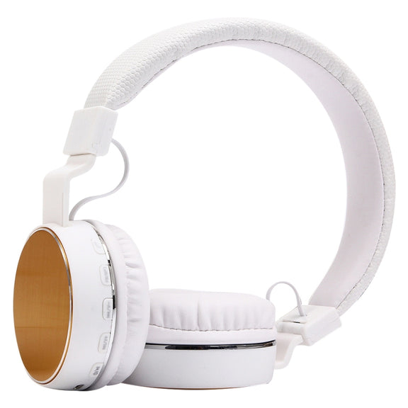 SH-16 Headband Folding Stereo Wireless Bluetooth Headphone Headset, Support 3.5mm Audio & Hands-free Call & TF Card &FM, for iPhone, iPad, iPod, Samsung, HTC, Sony, Huawei, Xiaomi and other Audio Devices(Gold)