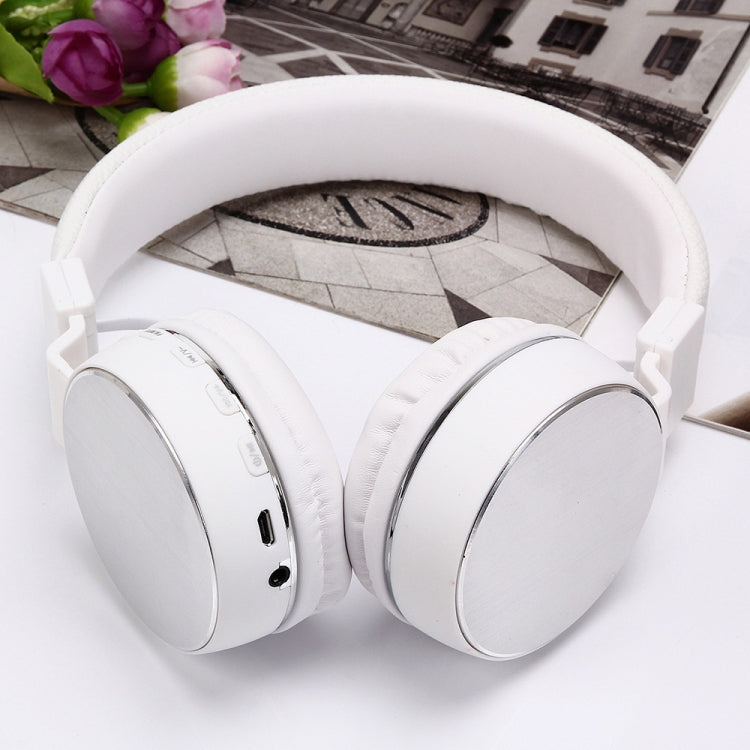 SH-16 Headband Folding Stereo Wireless Bluetooth Headphone Headset, Support 3.5mm Audio & Hands-free Call & TF Card &FM, for iPhone, iPad, iPod, Samsung, HTC, Sony, Huawei, Xiaomi and other Audio Devices(Silver)