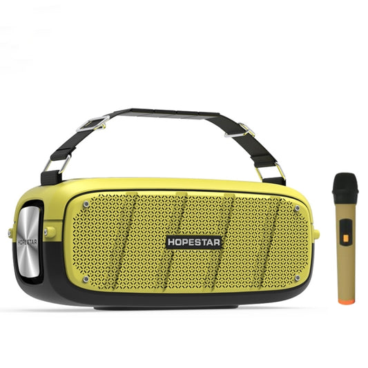 HOPESTAR A20 Pro TWS Portable Outdoor Waterproof Subwoofer Bluetooth Speaker with Microphone, Support Power Bank & Hands-free Call & U Disk & TF Card & 3.5mm AUX (Yellow) - free shipping - PMC Jewellery - Order now!