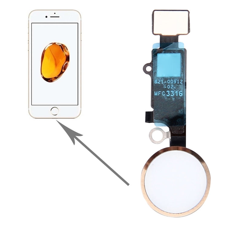 Home Button for iPhone 7, Not Supporting Fingerprint Identification(Gold) - Flex Cable by PMC TechLife | Online Shopping South Africa | PMC TechLife | Buy Now Pay Later Mobicred
