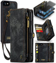 CaseMe for  iPhone 8 & 7  Multifunctional Leather Billfold with Detachable Magnetic PC Back Protective Case & Holder & 10 Card Slots & 3 Cash Slots & 1 Zipper Wallet & 2 Photo Frames & 3 Magnetic Clasps(Black) - free shipping - PMC Jewellery - Order now!