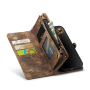 CaseMe for  iPhone 8 & 7  Multifunctional Leather Billfold with Detachable Magnetic PC Back Protective Case & Holder & 10 Card Slots & 3 Cash Slots & 1 Zipper Wallet & 2 Photo Frames & 3 Magnetic Clasps(Coffee)