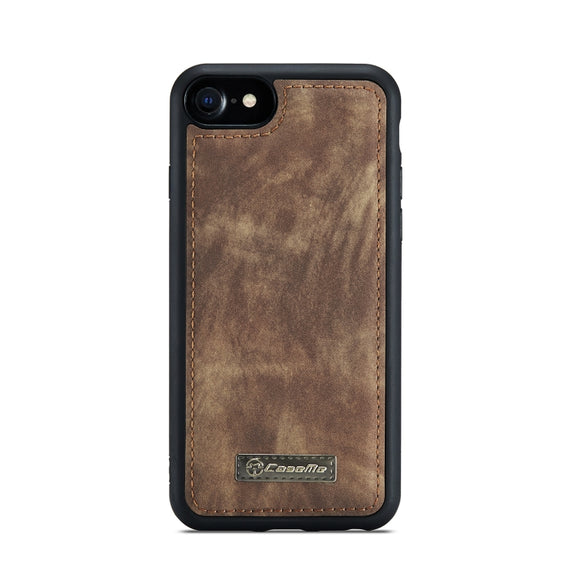CaseMe for  iPhone 8 & 7  Multifunctional Leather Billfold with Detachable Magnetic PC Back Protective Case & Holder & 10 Card Slots & 3 Cash Slots & 1 Zipper Wallet & 2 Photo Frames & 3 Magnetic Clasps(Coffee)