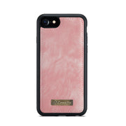 CaseMe for  iPhone 8 & 7  Multifunctional Leather Billfold with Detachable Magnetic PC Back Protective Case & Holder & 10 Card Slots & 3 Cash Slots & 1 Zipper Wallet & 2 Photo Frames & 3 Magnetic Clasps(Pink)