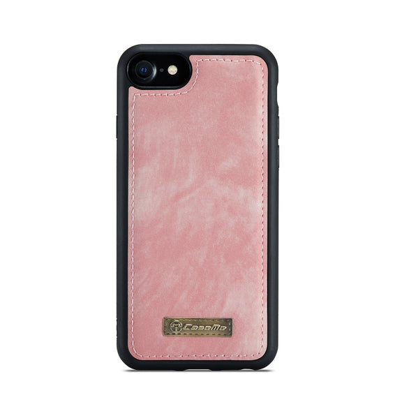 CaseMe for  iPhone 8 & 7  Multifunctional Leather Billfold with Detachable Magnetic PC Back Protective Case & Holder & 10 Card Slots & 3 Cash Slots & 1 Zipper Wallet & 2 Photo Frames & 3 Magnetic Clasps(Pink)