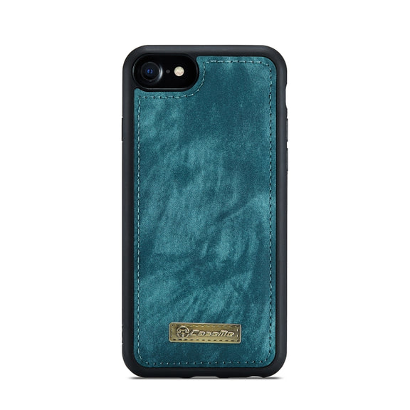 CaseMe for  iPhone 8 & 7  Multifunctional Leather Billfold with Detachable Magnetic PC Back Protective Case & Holder & 10 Card Slots & 3 Cash Slots & 1 Zipper Wallet & 2 Photo Frames & 3 Magnetic Clasps(Blue)