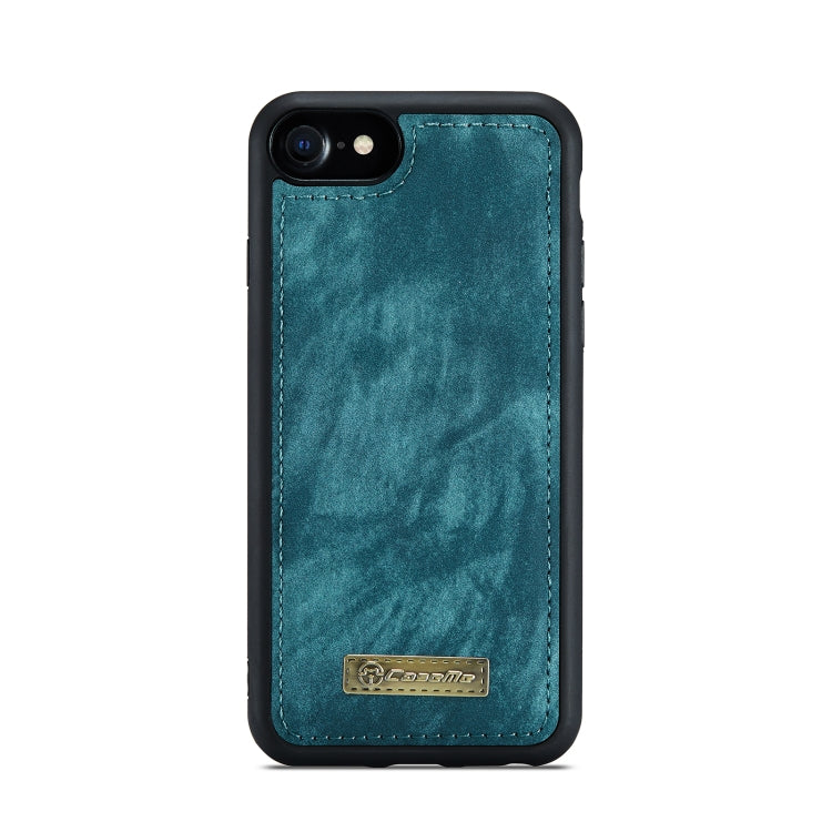 CaseMe for  iPhone 8 & 7  Multifunctional Leather Billfold with Detachable Magnetic PC Back Protective Case & Holder & 10 Card Slots & 3 Cash Slots & 1 Zipper Wallet & 2 Photo Frames & 3 Magnetic Clasps(Blue)