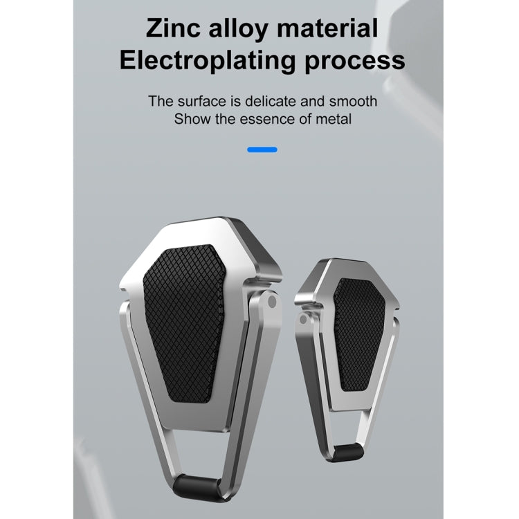 2 PCS R-JUST BJ01 Universal Stickable Shield Shape Laptop Foldable Stand(Silver) - free shipping - PMC Jewellery - Order now!