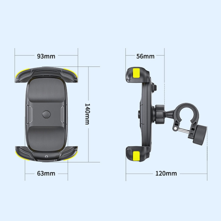 Motorcycle Bicycle Phone Riding Holder Bracket (Yellow) - Holder by PMC TechLife | Online Shopping South Africa | PMC TechLife | Buy Now Pay Later Mobicred