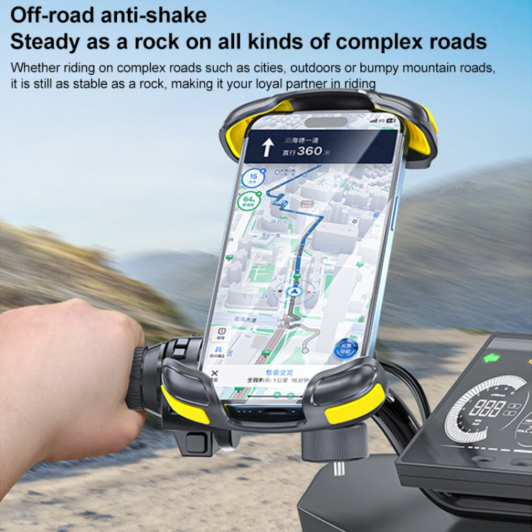Motorcycle Bicycle Phone Riding Holder Bracket (Yellow) - Holder by PMC TechLife | Online Shopping South Africa | PMC TechLife | Buy Now Pay Later Mobicred