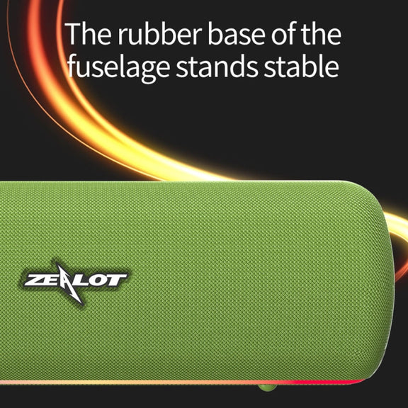 ZEALOT S55 Portable Stereo Bluetooth Speaker with Built-in Mic, Support Hands-Free Call & TF Card & AUX (Green)
