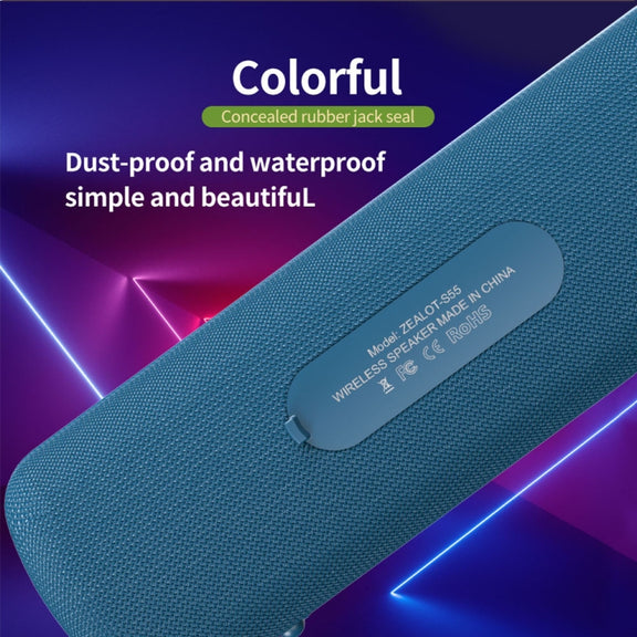 ZEALOT S55 Portable Stereo Bluetooth Speaker with Built-in Mic, Support Hands-Free Call & TF Card & AUX (Black)