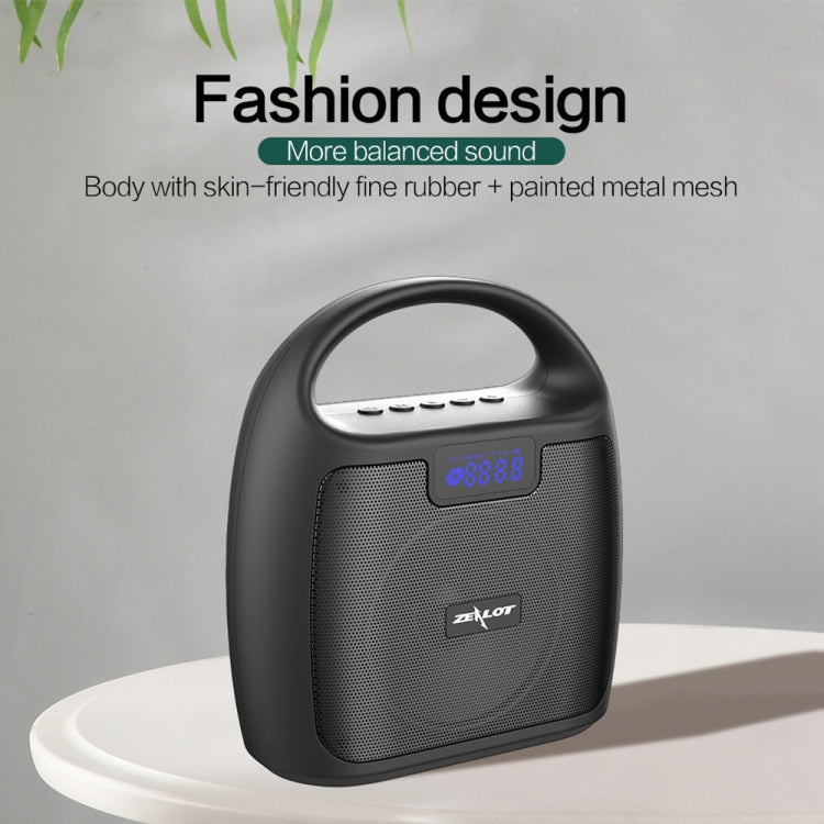 ZEALOT S42 Portable FM Radio Wireless Bluetooth Speaker with Built-in Mic, Support Hands-Free Call & TF Card & AUX (Black)