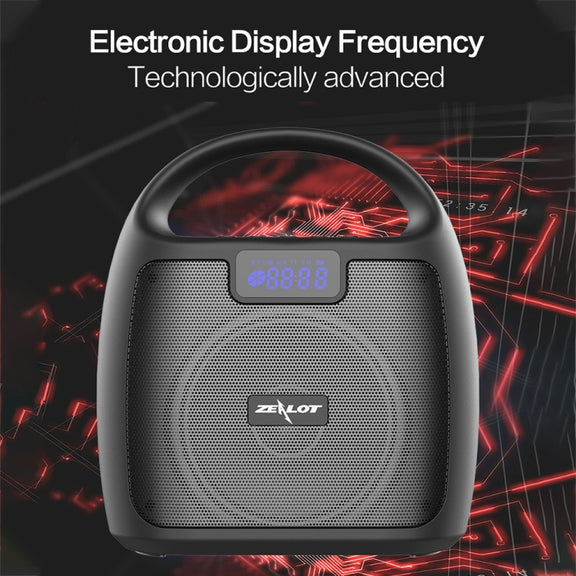 ZEALOT S42 Portable FM Radio Wireless Bluetooth Speaker with Built-in Mic, Support Hands-Free Call & TF Card & AUX (Black)