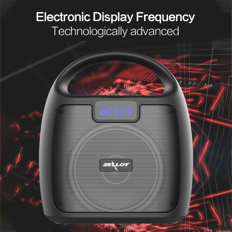 ZEALOT S42 Portable FM Radio Wireless Bluetooth Speaker with Built-in Mic, Support Hands-Free Call & TF Card & AUX (Black)