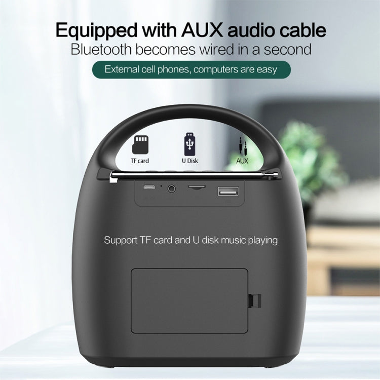 ZEALOT S42 Portable FM Radio Wireless Bluetooth Speaker with Built-in Mic, Support Hands-Free Call & TF Card & AUX (Black)