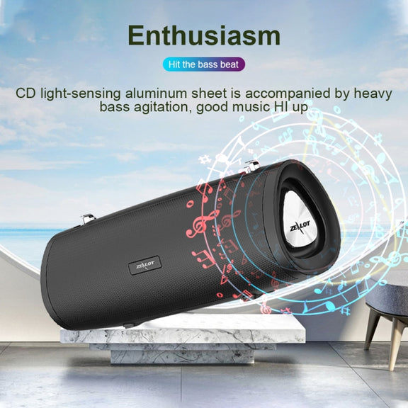 ZEALOT S39 Portable Subwoofer Wireless Bluetooth Speaker with Built-in Mic, Support Hands-Free Call & TF Card & AUX (Black)