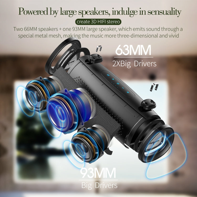 ZEALOT S39 Portable Subwoofer Wireless Bluetooth Speaker with Built-in Mic, Support Hands-Free Call & TF Card & AUX (Black)